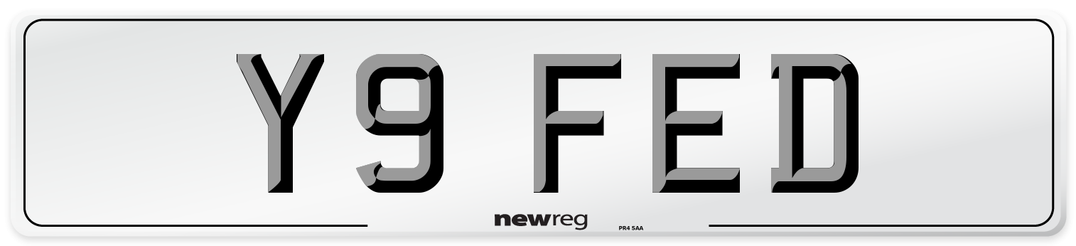 Y9 FED Number Plate from New Reg